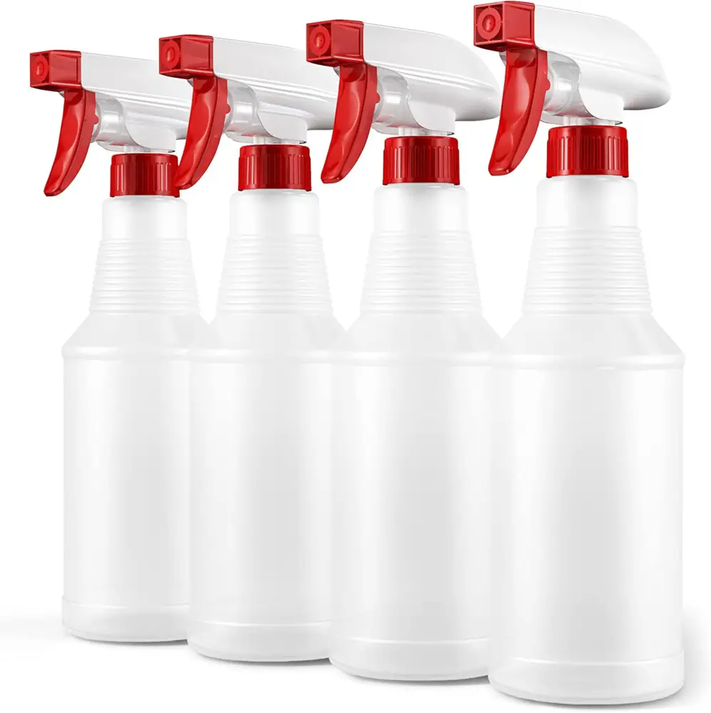 LiBa Spray Bottles (4 Pack,16 Oz), Refillable Empty Spray Bottles for Cleaning Solutions, Hair Spray, Watering Plants, Superior Flex Nozzles, Squirt, Mist...