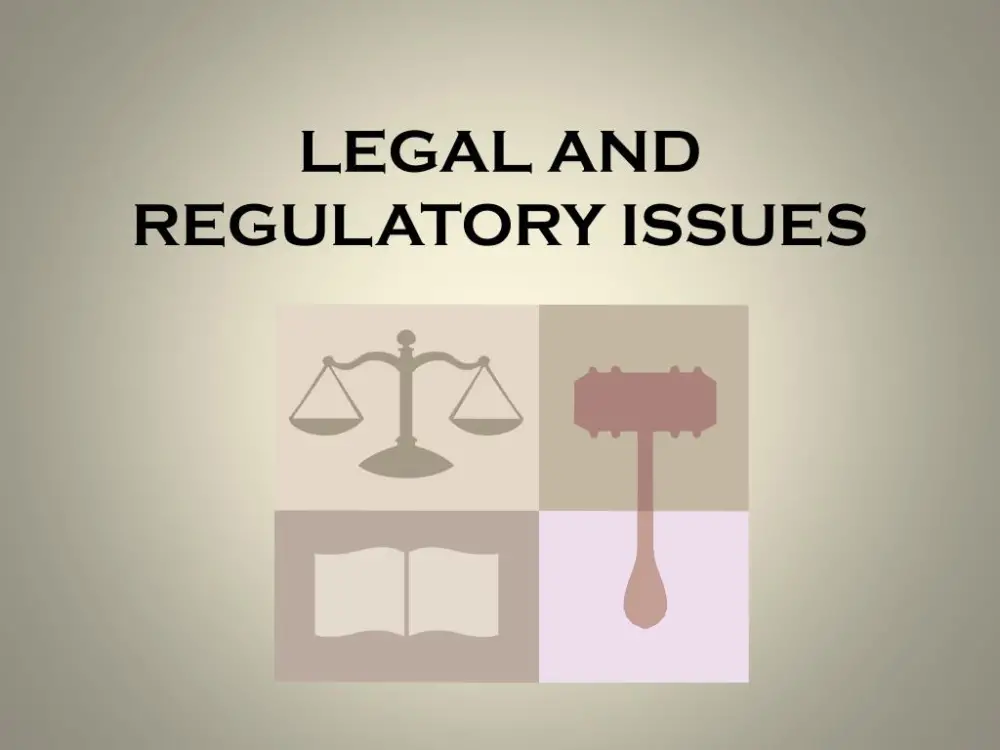 The pictures symbolizes Legal and regulatory issues.